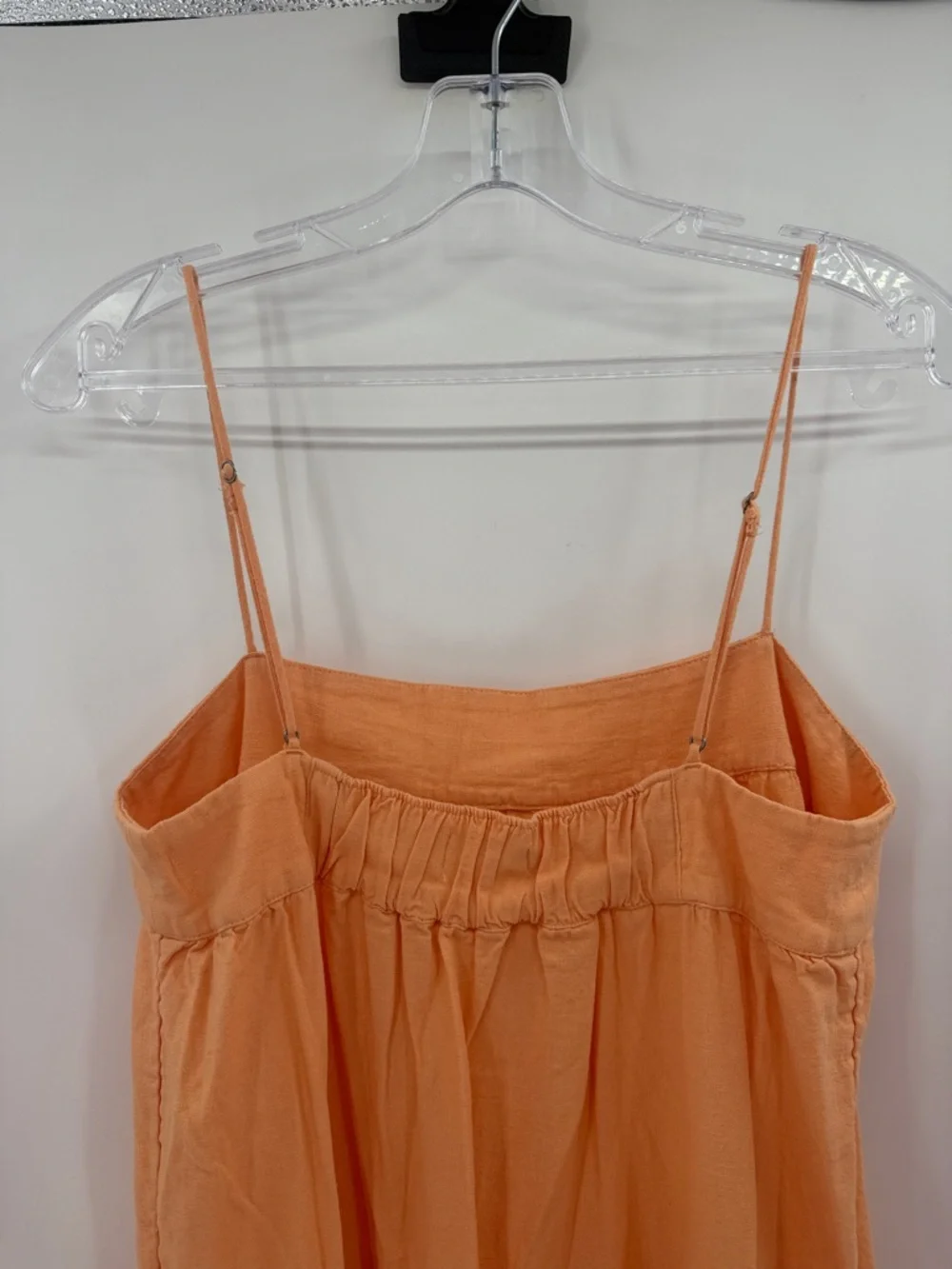 Abercrombie & Fitch Asymmetrical Tiered Linen Blend Maxi Dress - Peach - Medium